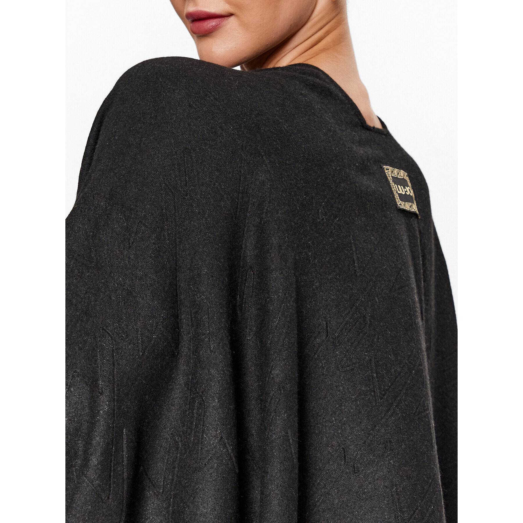 Liu Jo Poncho 2F3091 T0300 Negru Relaxed Fit - Pled.ro