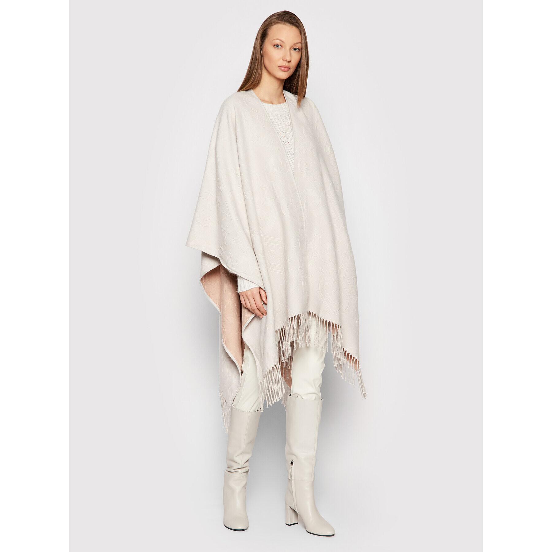 Liu Jo Poncho 3F1050 T0300 Bej Regular Fit - Pled.ro