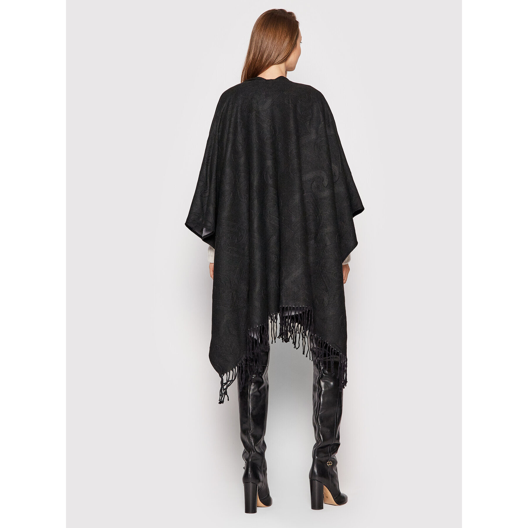 Liu Jo Poncho Poncho Double Embo 3F1050 T0300 Negru Regular Fit - Pled.ro