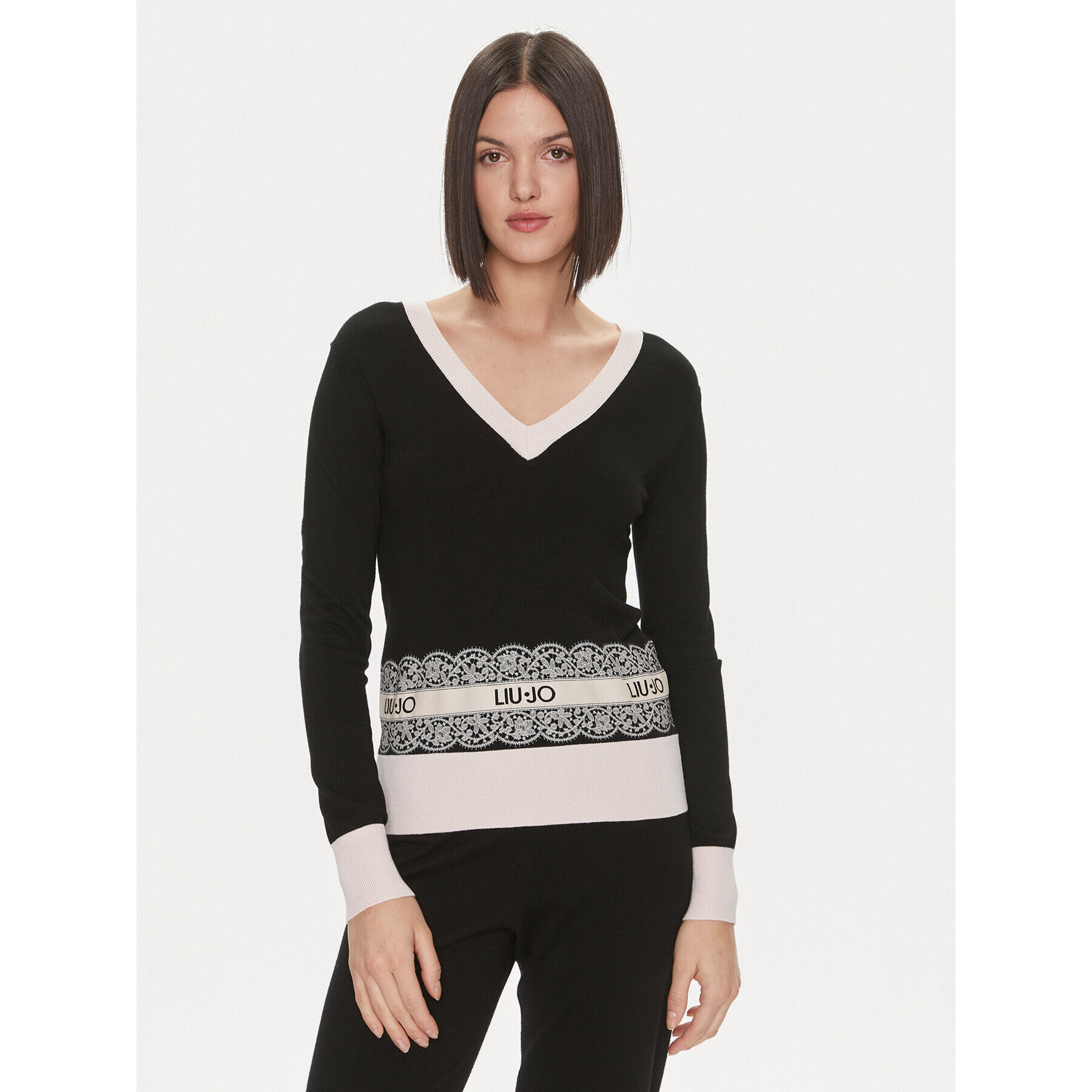 Liu Jo Pulover 5F3152 MS49I Negru Regular Fit - Pled.ro