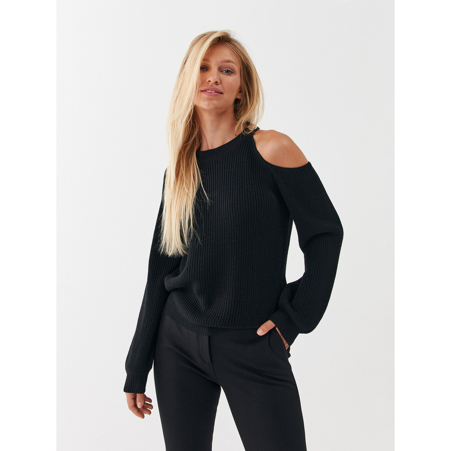 Liu Jo Pulover CF3042 MA51I Negru Regular Fit - Pled.ro