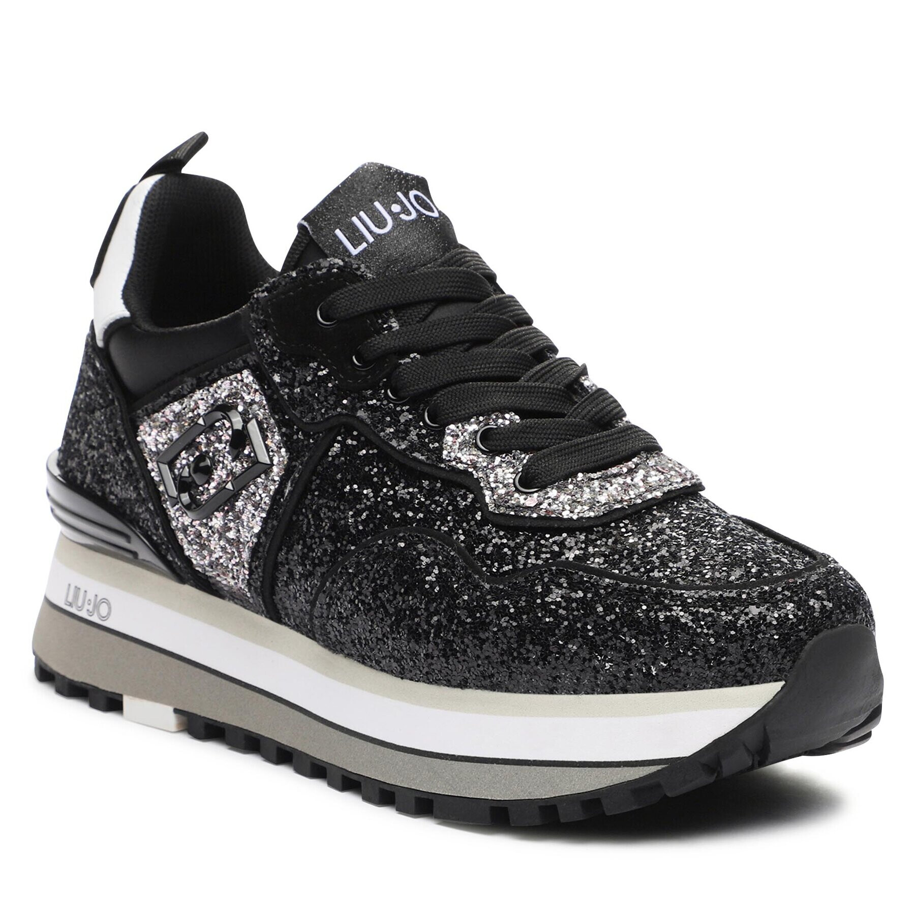 Liu Jo Sneakers Maxi Wonder Glitter 24 BF3013 TX007 Negru - Pled.ro