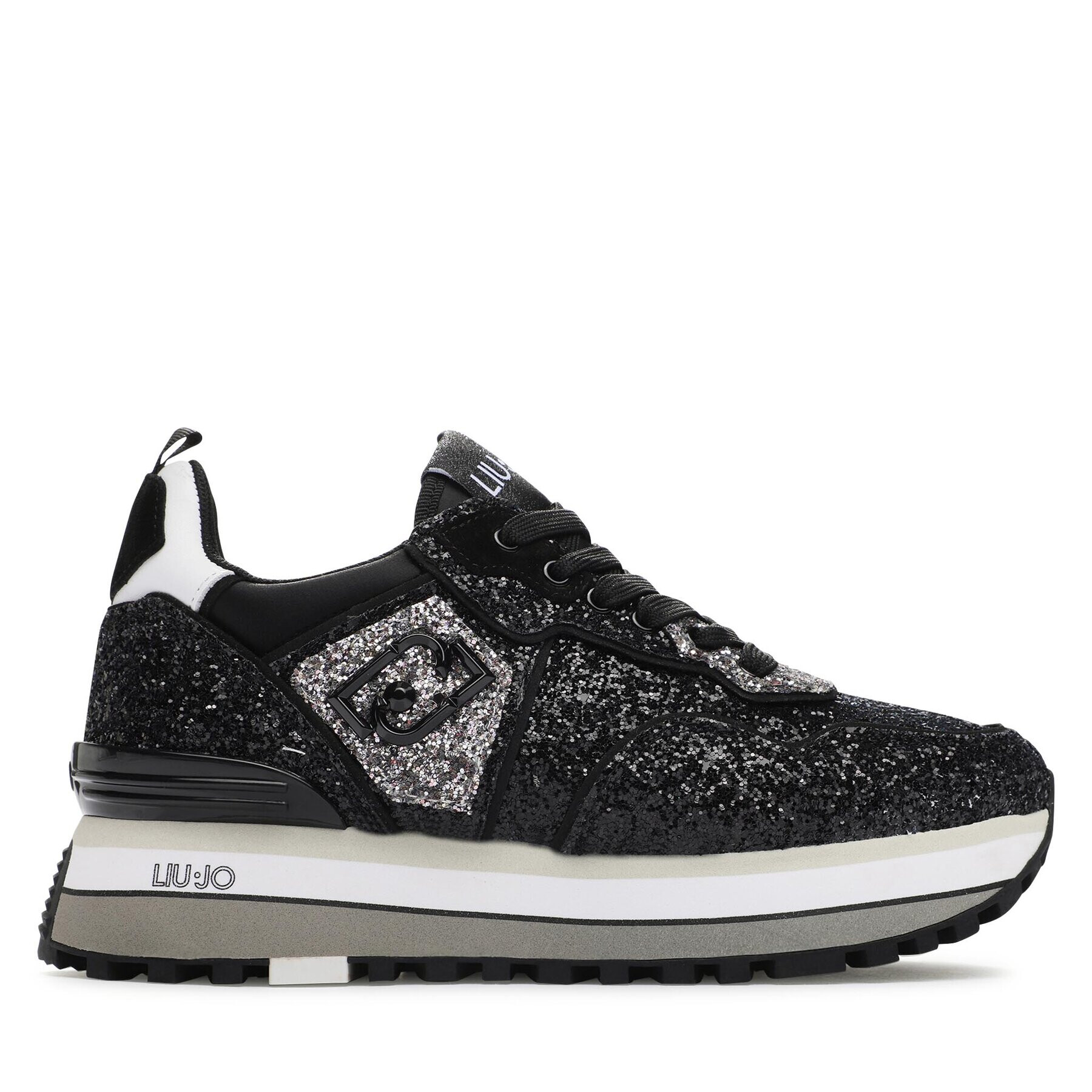 Liu Jo Sneakers Maxi Wonder Glitter 24 BF3013 TX007 Negru - Pled.ro