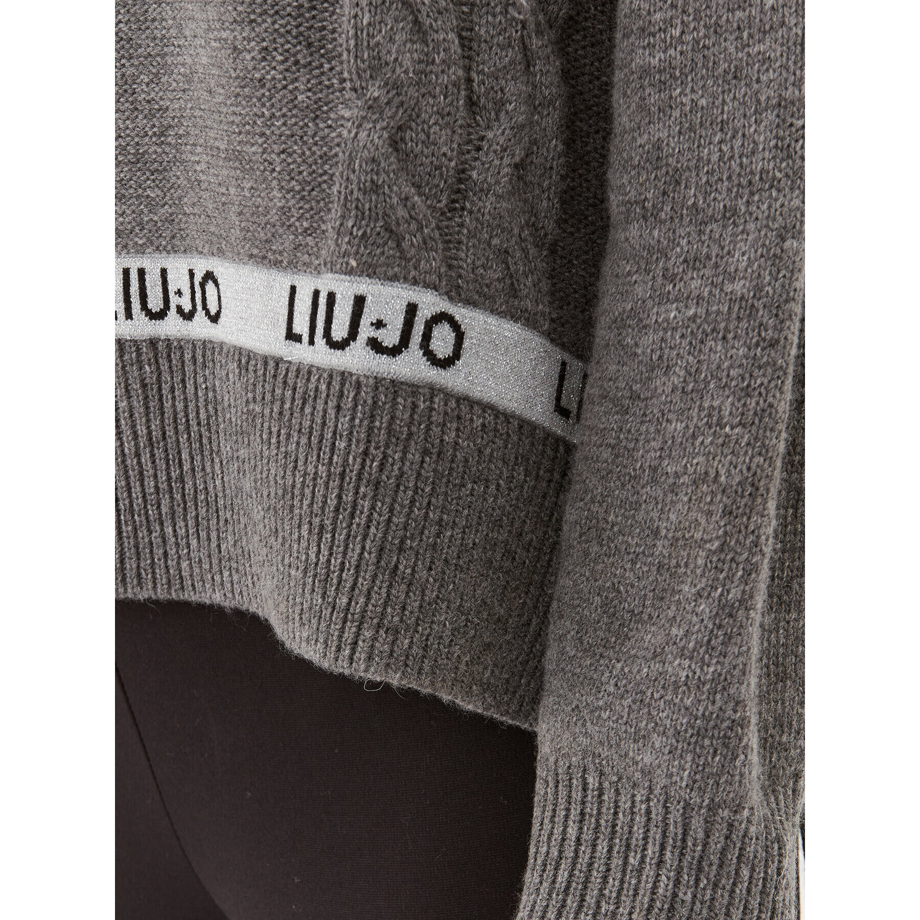 Liu Jo Sport Bluză cu gât TF3051 MA55L Gri Relaxed Fit - Pled.ro