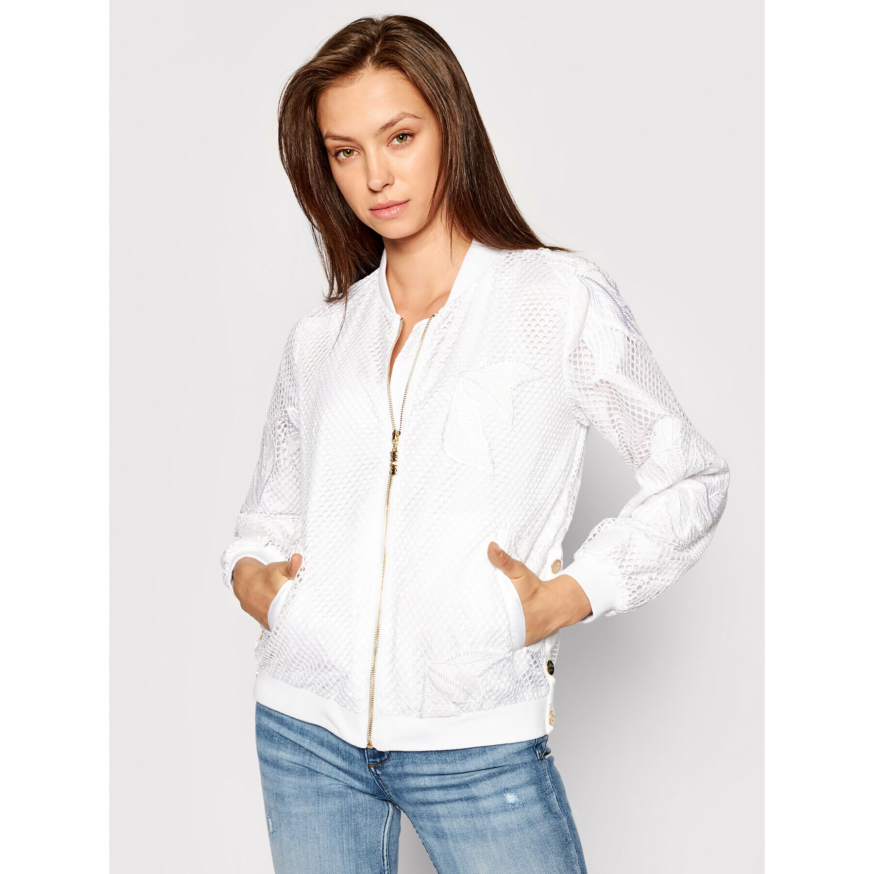 Liu Jo Sport Geacă bomber TA1078 J6191 Alb Regular Fit - Pled.ro