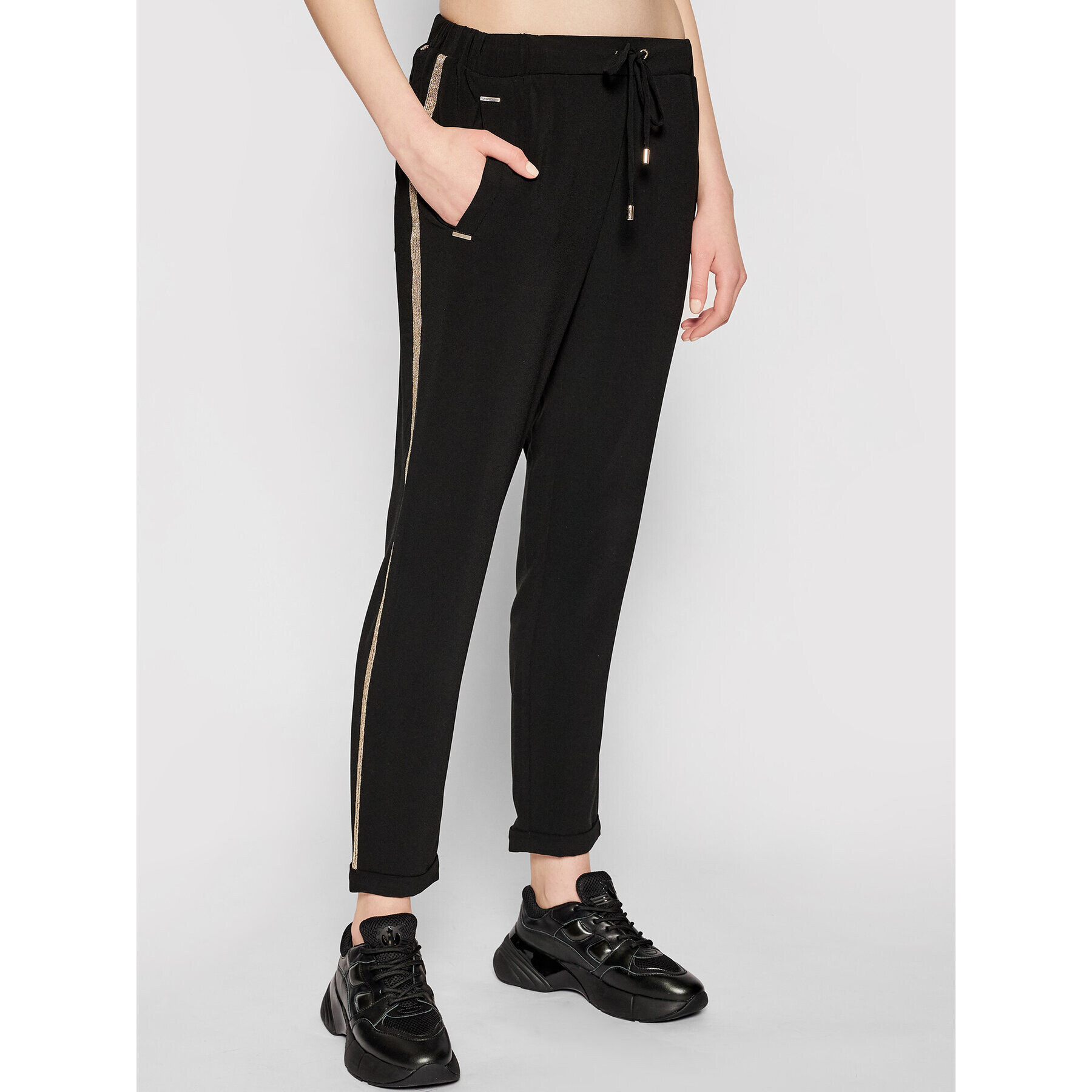 Liu Jo Sport Pantaloni din material TA1002 T8423 Negru Regular Fit - Pled.ro