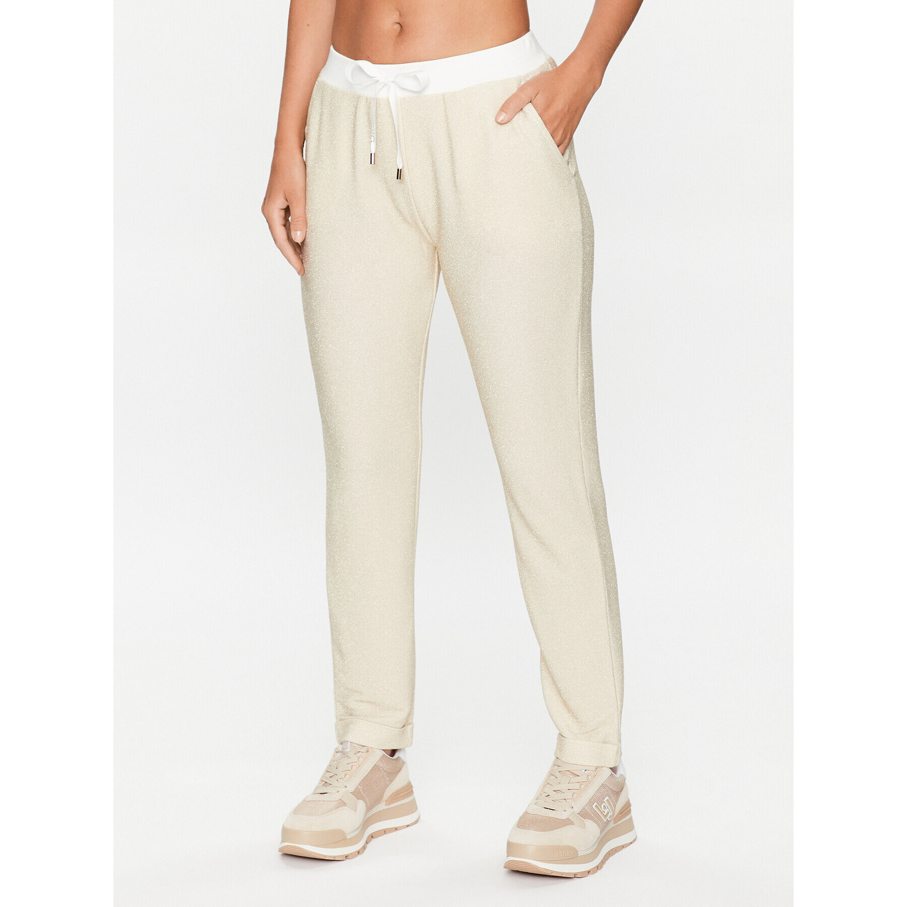 Liu Jo Sport Pantaloni din material TF3077 J4537 Auriu Relaxed Fit - Pled.ro