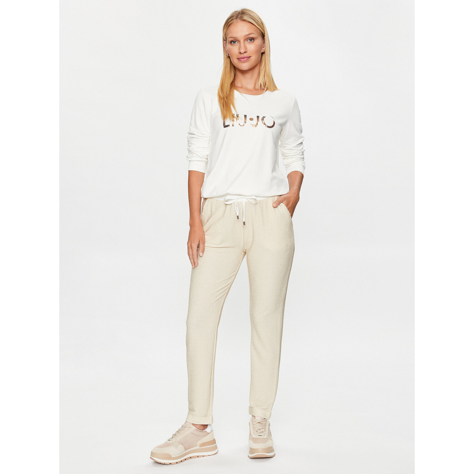 Liu Jo Sport Pantaloni din material TF3077 J4537 Auriu Relaxed Fit - Pled.ro