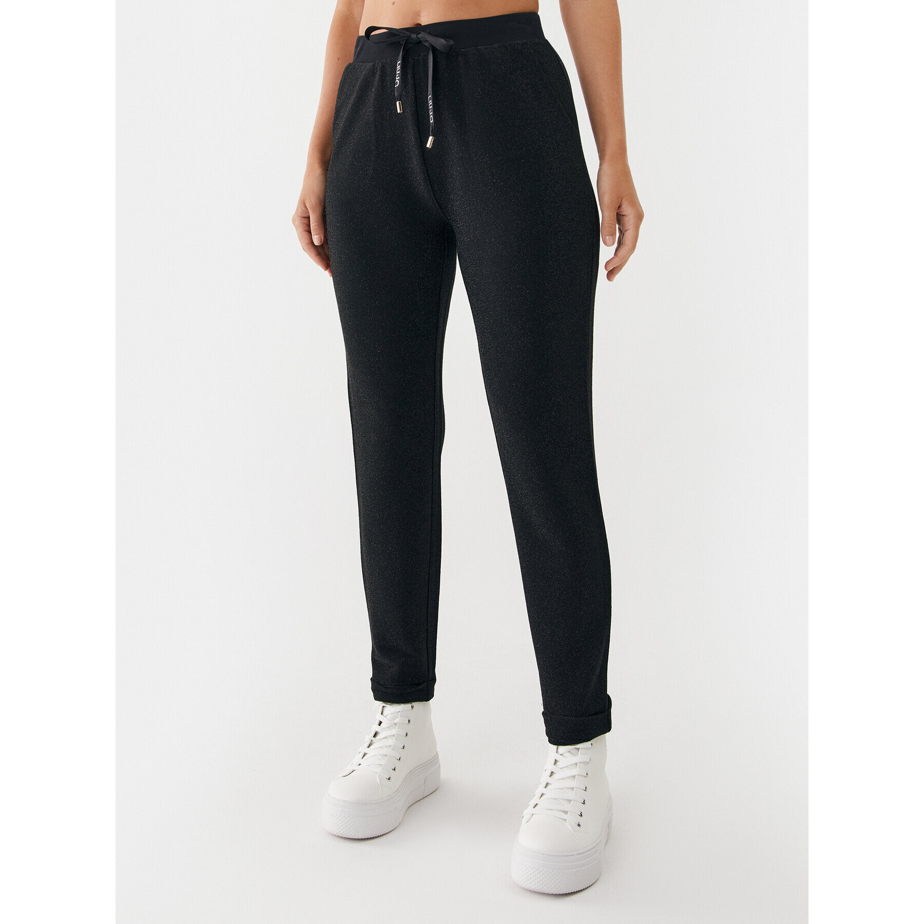 Liu Jo Sport Pantaloni din material TF3077 J4537 Negru Relaxed Fit - Pled.ro