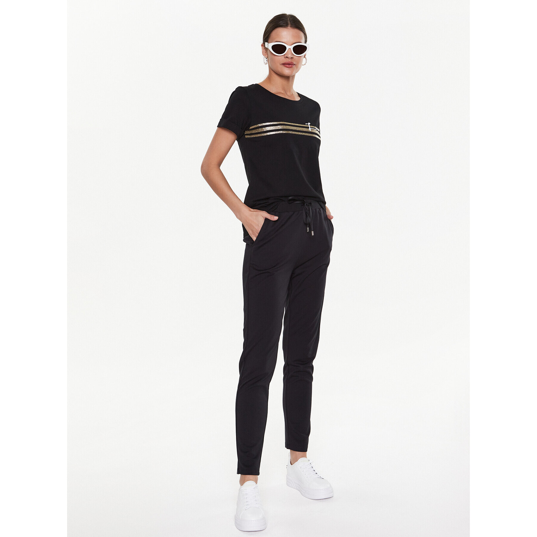 Liu Jo Sport Pantaloni trening TA3152 J5942 Negru Regular Fit - Pled.ro