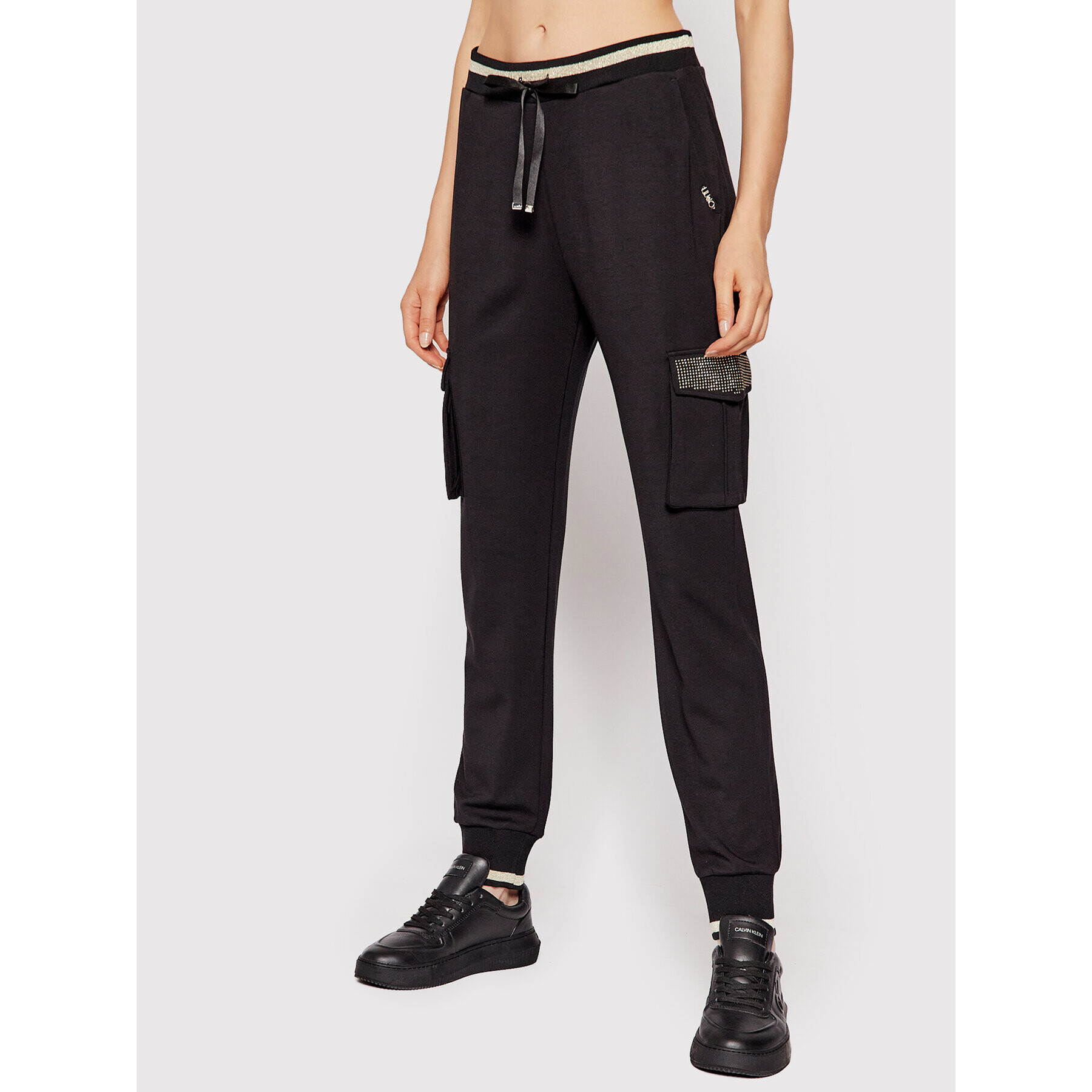 Liu Jo Sport Pantaloni trening TF1159 J6182 Negru Regular Fit - Pled.ro