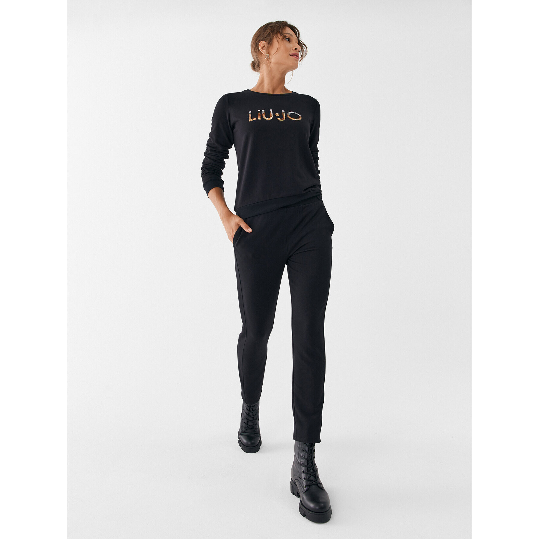 Liu Jo Sport Pantaloni trening TF3076 FS576 Negru Regular Fit - Pled.ro