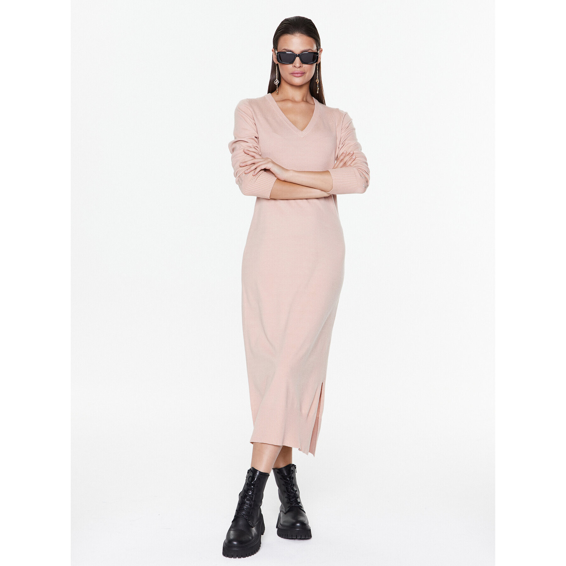 Liu Jo Sport Rochie tricotată TA3048 MS005 Bej Regular Fit - Pled.ro