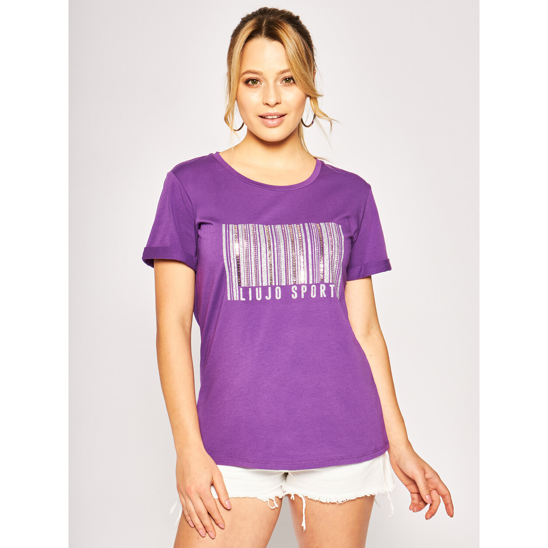 Liu Jo Sport Tricou TA0134 J5003 Violet Regular Fit - Pled.ro