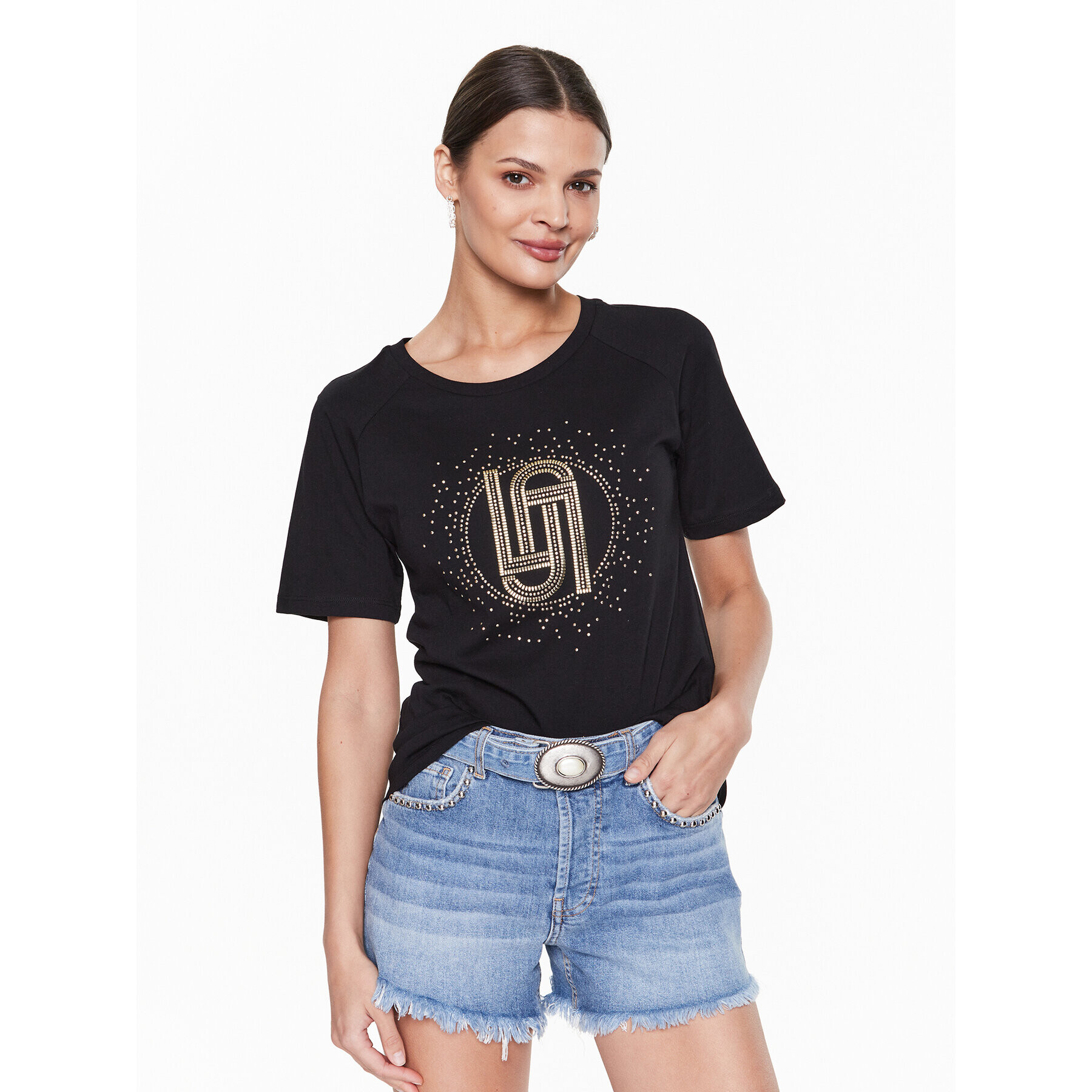 Liu Jo Sport Tricou TA3091 J5923 Negru Regular Fit - Pled.ro