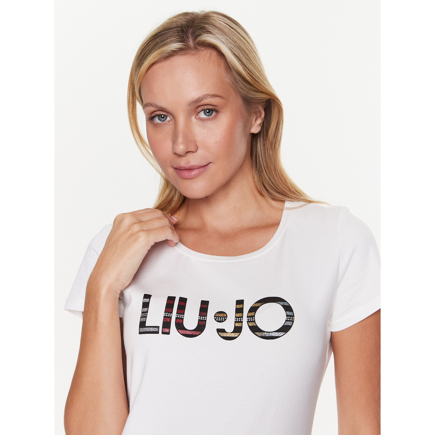 Liu Jo Sport Tricou TA3197 J5003 Écru Regular Fit - Pled.ro