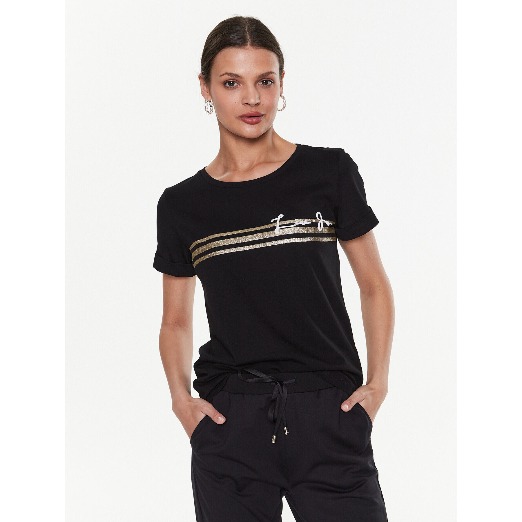 Liu Jo Sport Tricou TA3275 J5923 Negru Regular Fit - Pled.ro