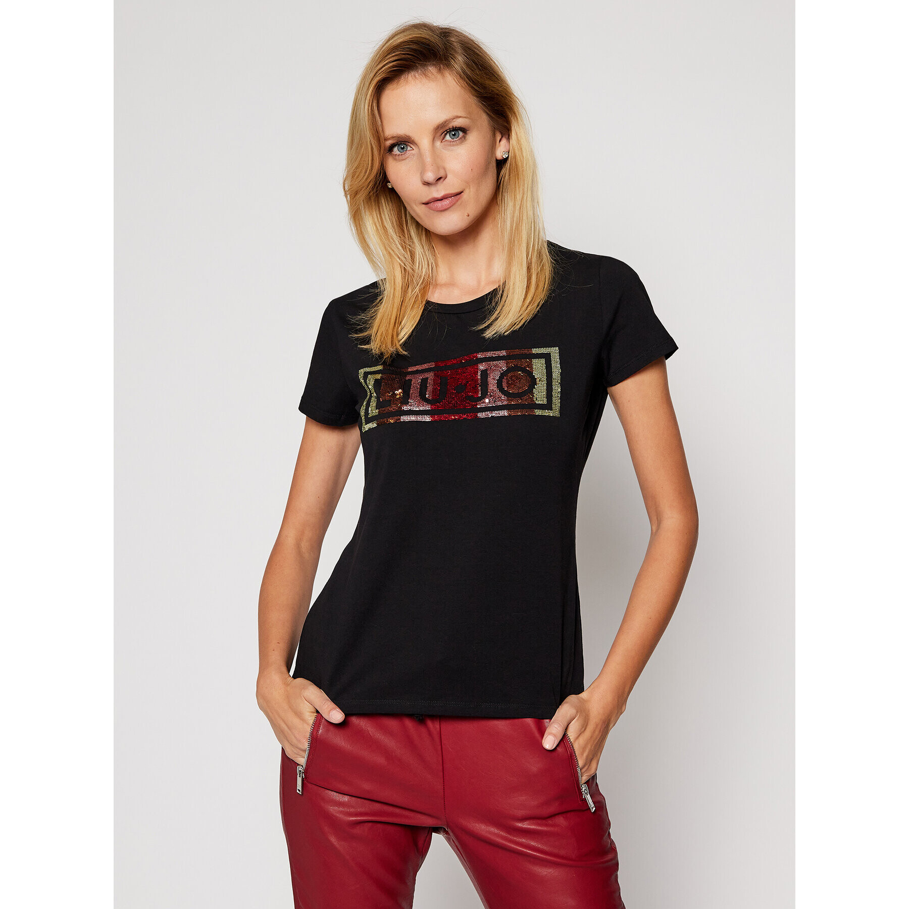 Liu Jo Sport Tricou TF0063 J0088 Negru Regular Fit - Pled.ro