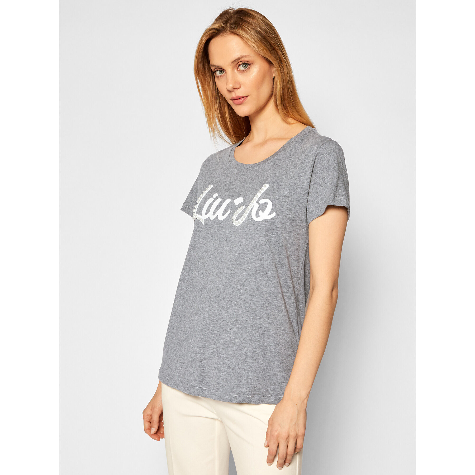 Liu Jo Sport Tricou TF0151 J6040 Gri Regular Fit - Pled.ro