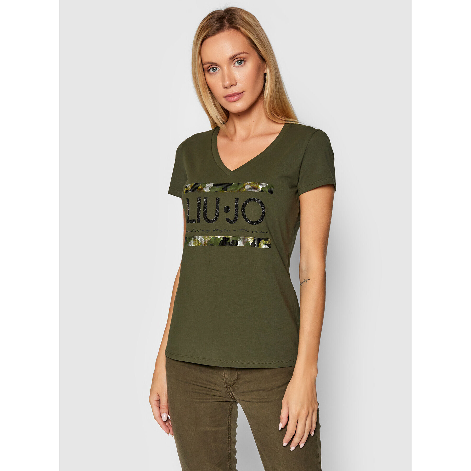 Liu Jo Sport Tricou TF1256 J5972 Verde Regular Fit - Pled.ro