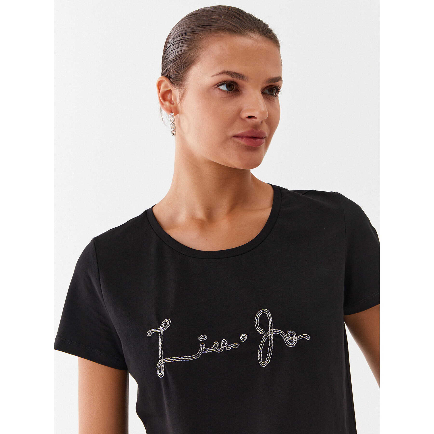 Liu Jo Sport Tricou TF3282 J0088 Negru Regular Fit - Pled.ro