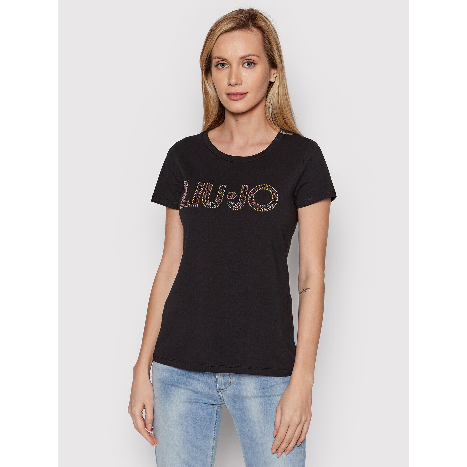 Liu Jo Tricou 5A2044 J5003 Negru Regular Fit - Pled.ro