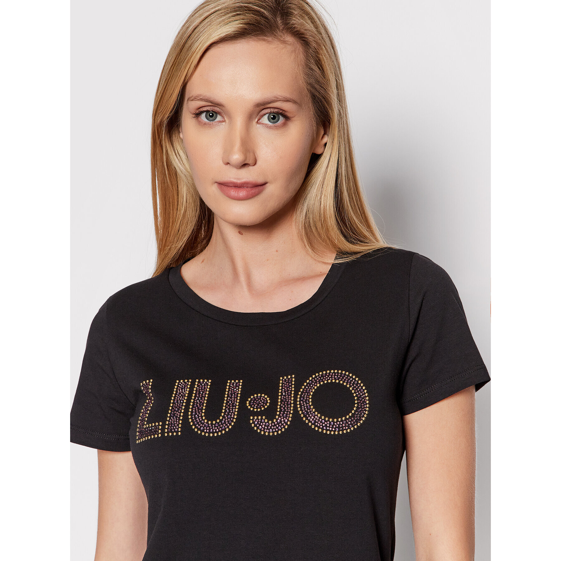 Liu Jo Tricou 5A2044 J5003 Negru Regular Fit - Pled.ro