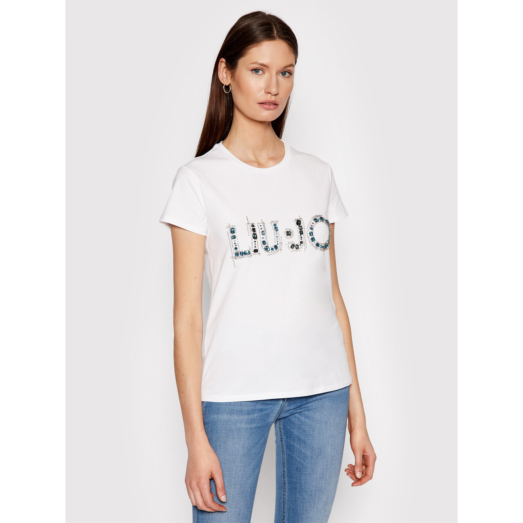 Liu Jo Tricou CA1174 J5003 Alb Regular Fit - Pled.ro