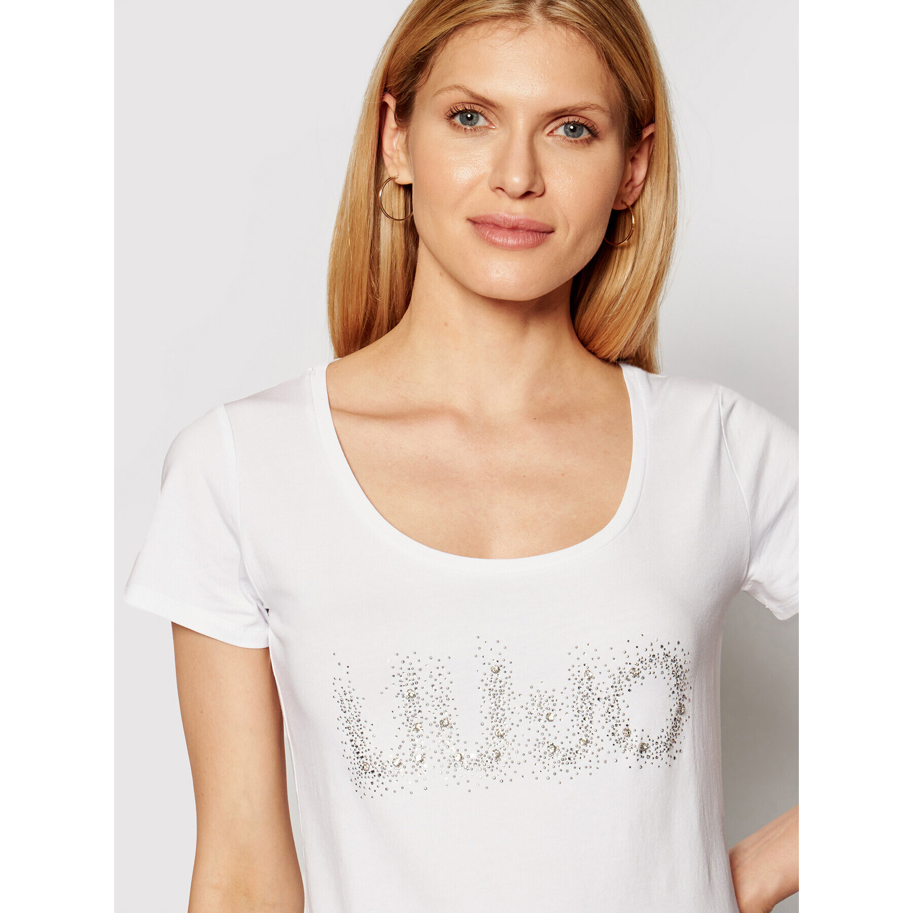 Liu Jo Tricou WA1060 J5003 Alb Regular Fit - Pled.ro