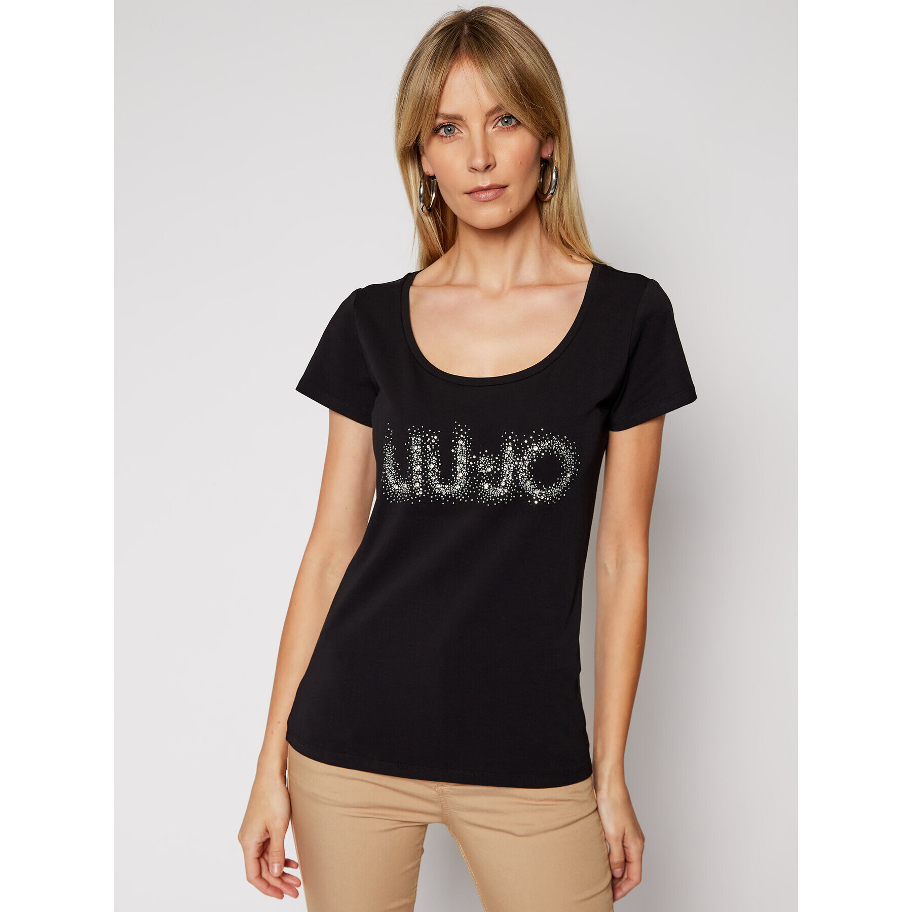 Liu Jo Tricou WA1060 J5003 Negru Slim Fit - Pled.ro