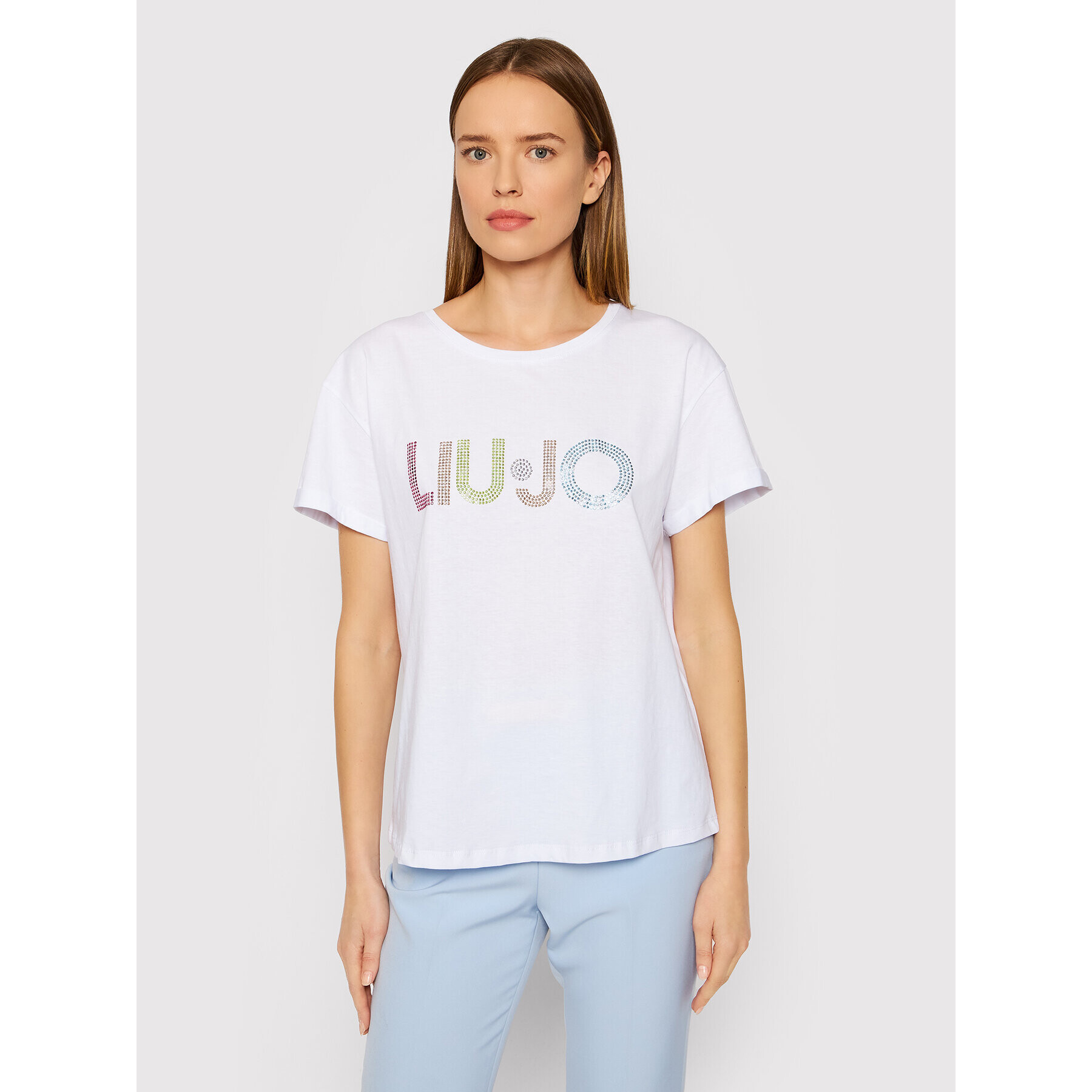 Liu Jo Tricou WA2518 J6308 Alb Regular Fit - Pled.ro