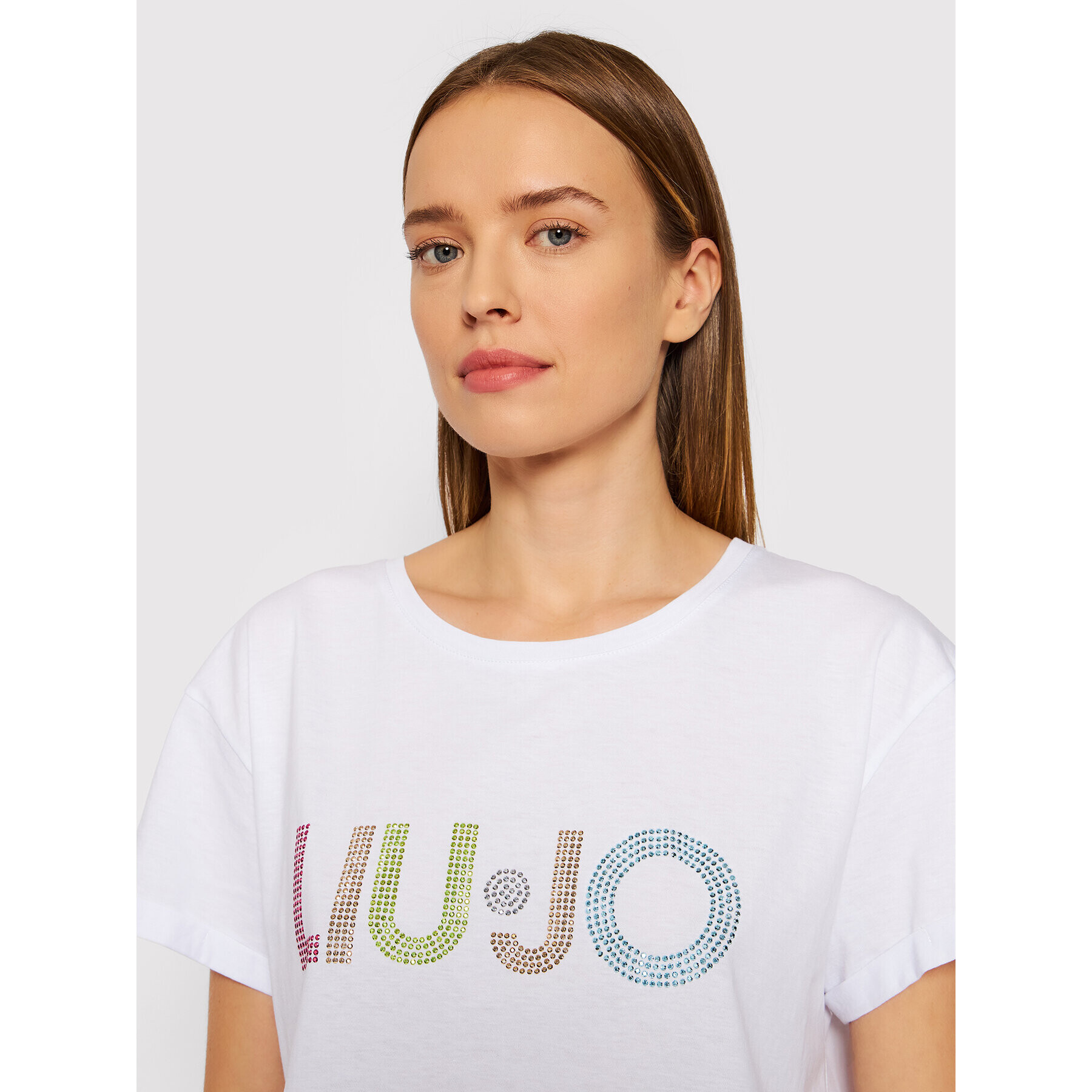 Liu Jo Tricou WA2518 J6308 Alb Regular Fit - Pled.ro