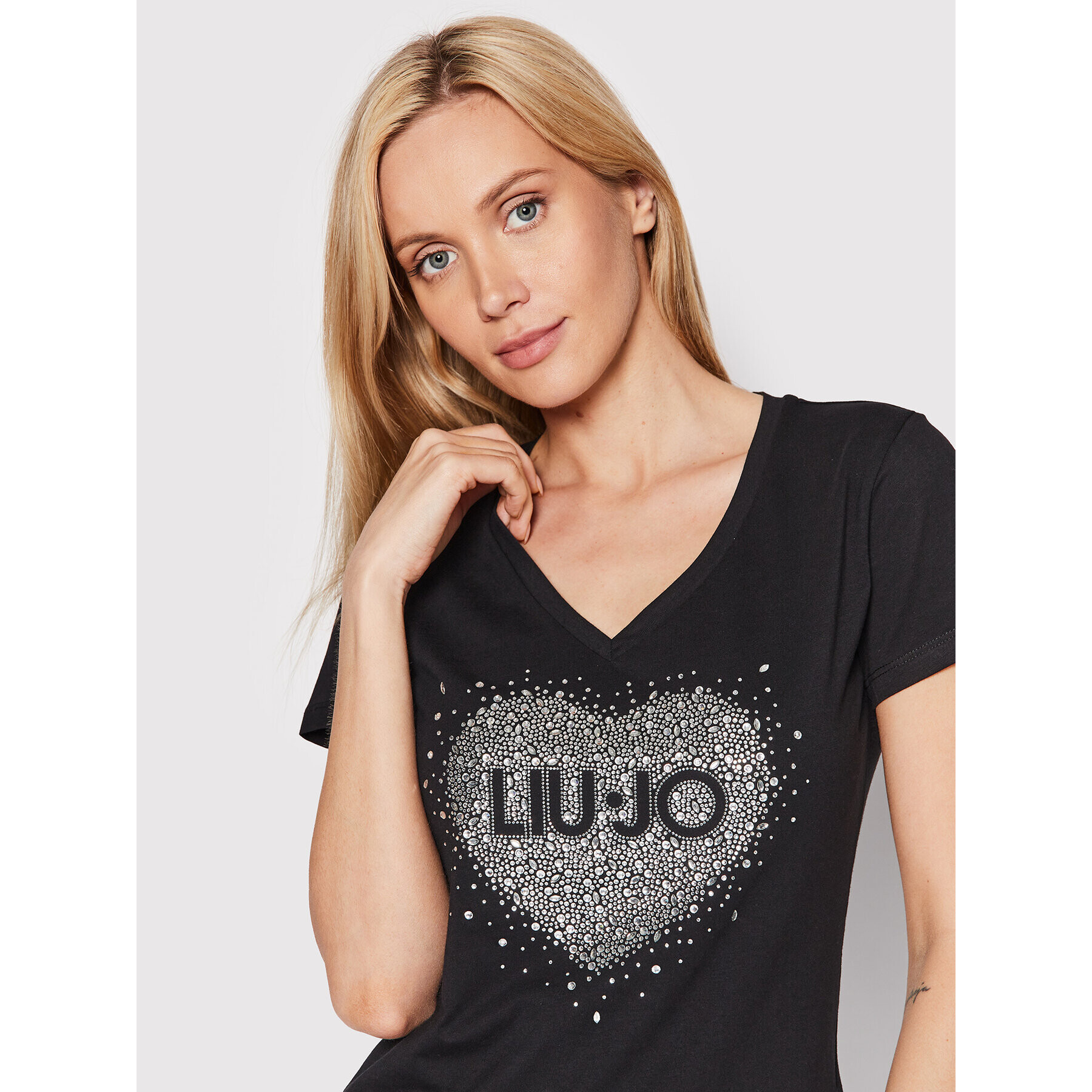 Liu Jo Tricou WF2284 J5923 Negru Regular Fit - Pled.ro