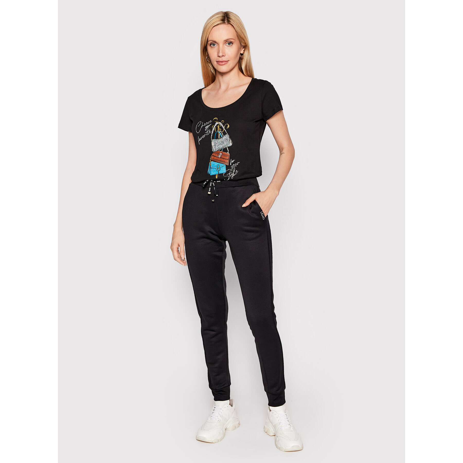 Liu Jo Tricou WF2289 JS923 Negru Regular Fit - Pled.ro