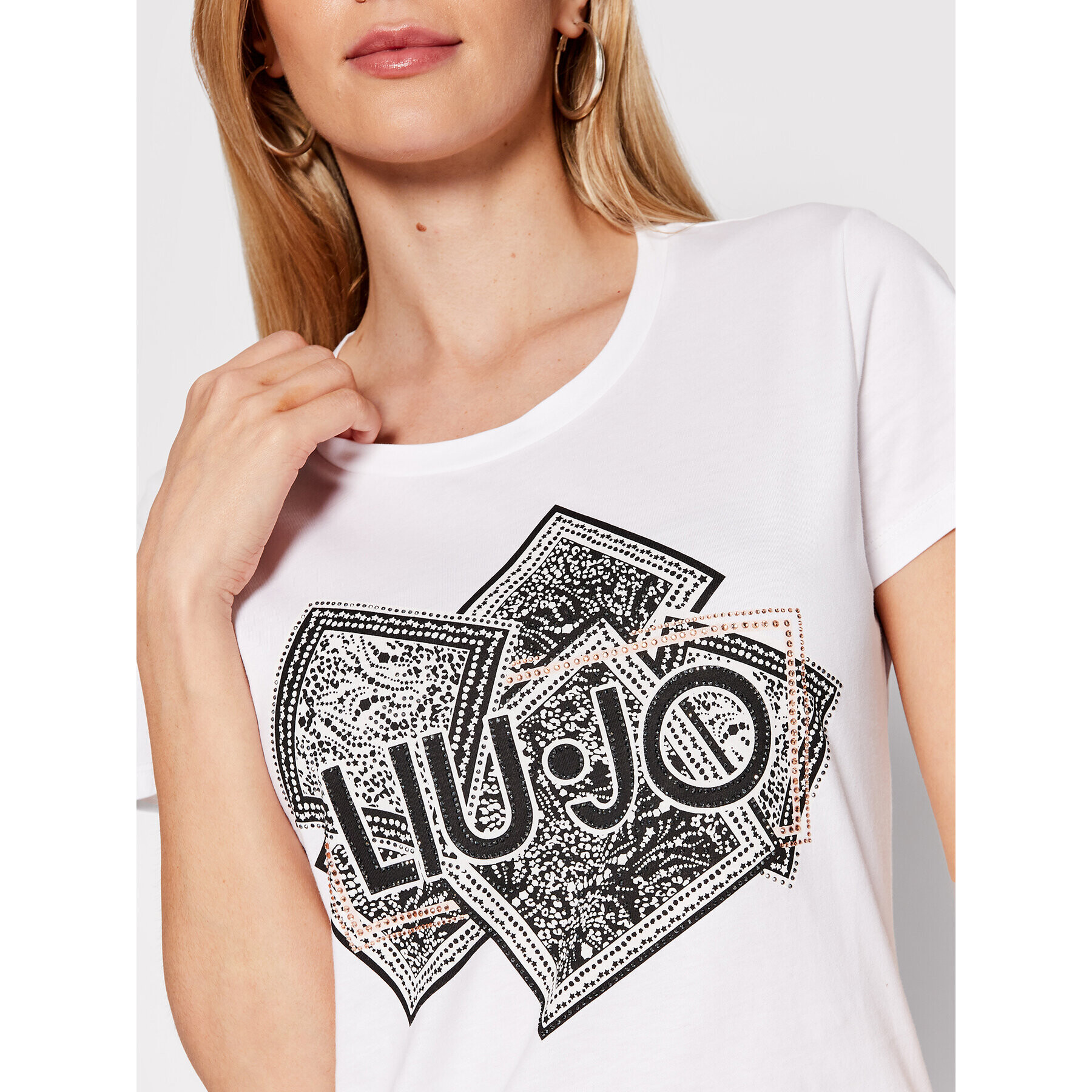 Liu Jo Tricou WF2375 JS923 Alb Regular Fit - Pled.ro