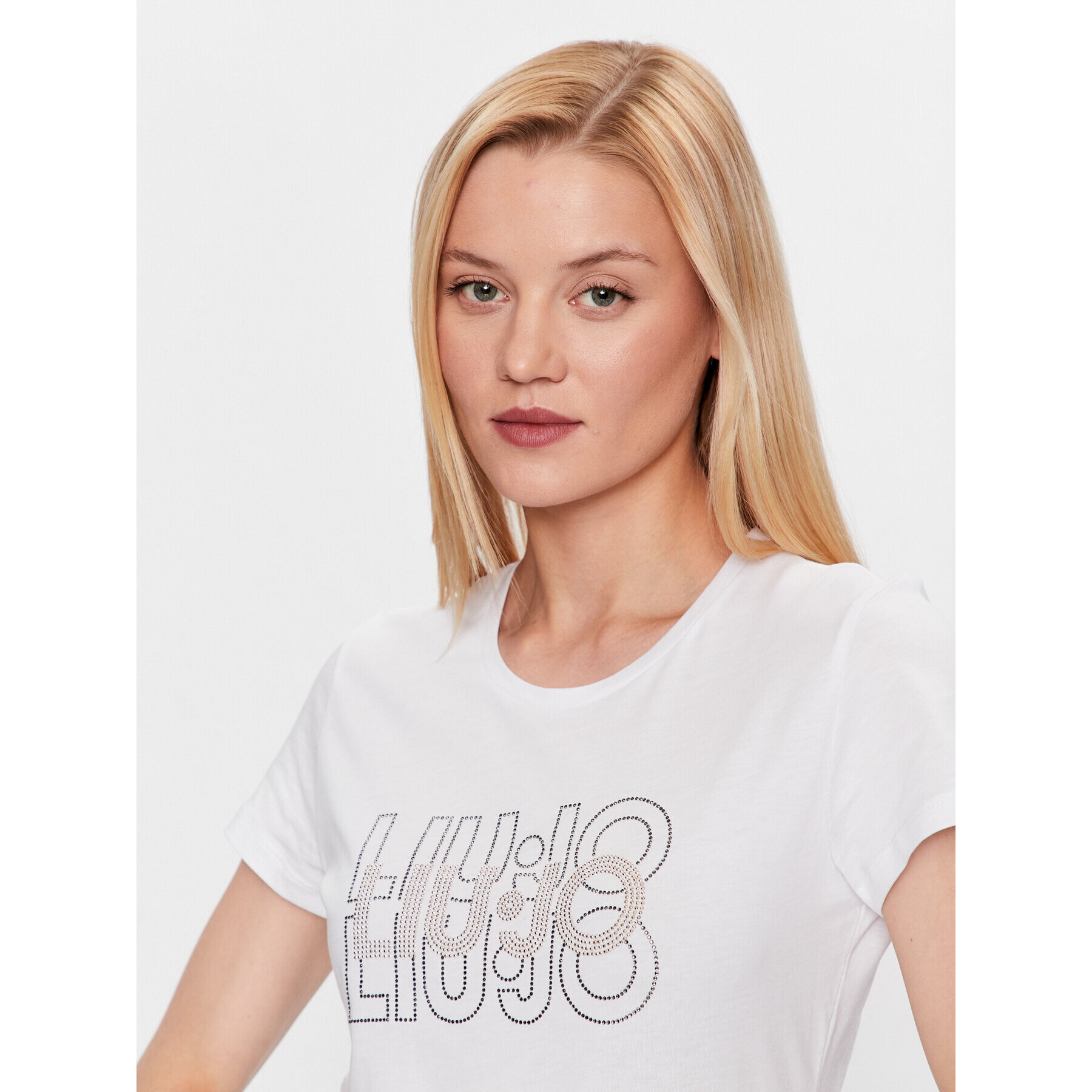 Liu Jo Tricou WF3085 J6308 Alb Regular Fit - Pled.ro