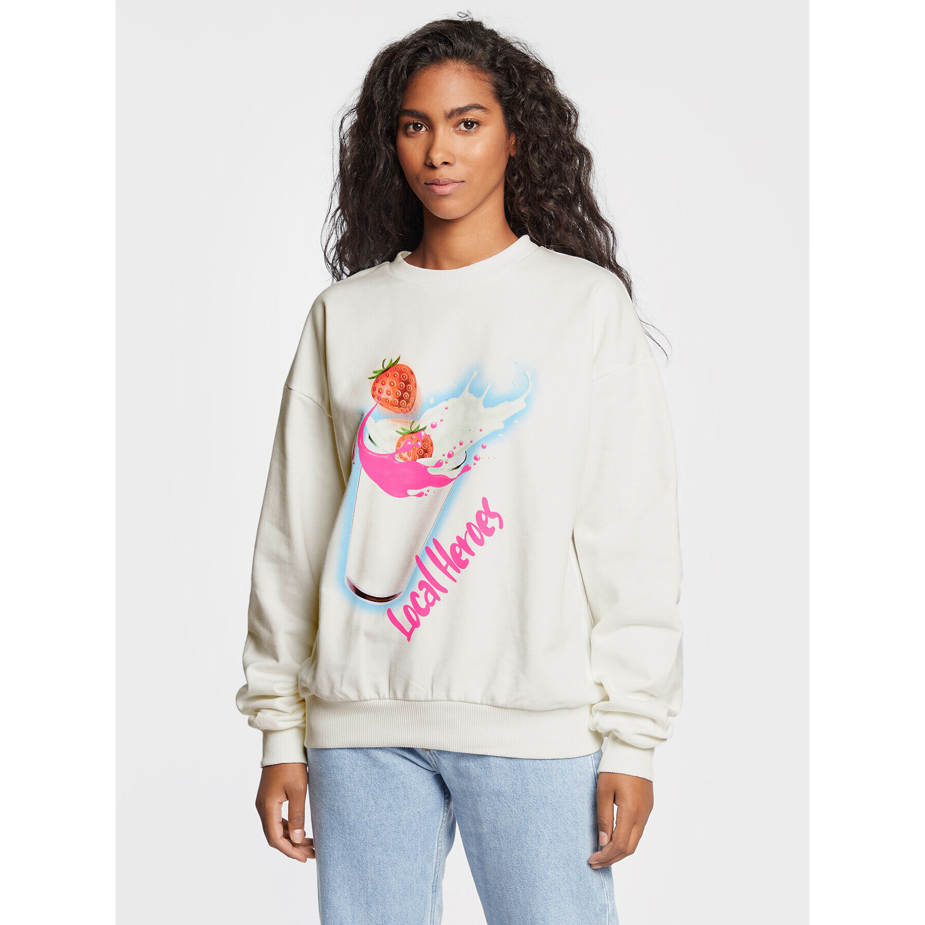 Local Heroes Bluză Strawberry Milk Shake AW22S0016 Écru Oversize - Pled.ro