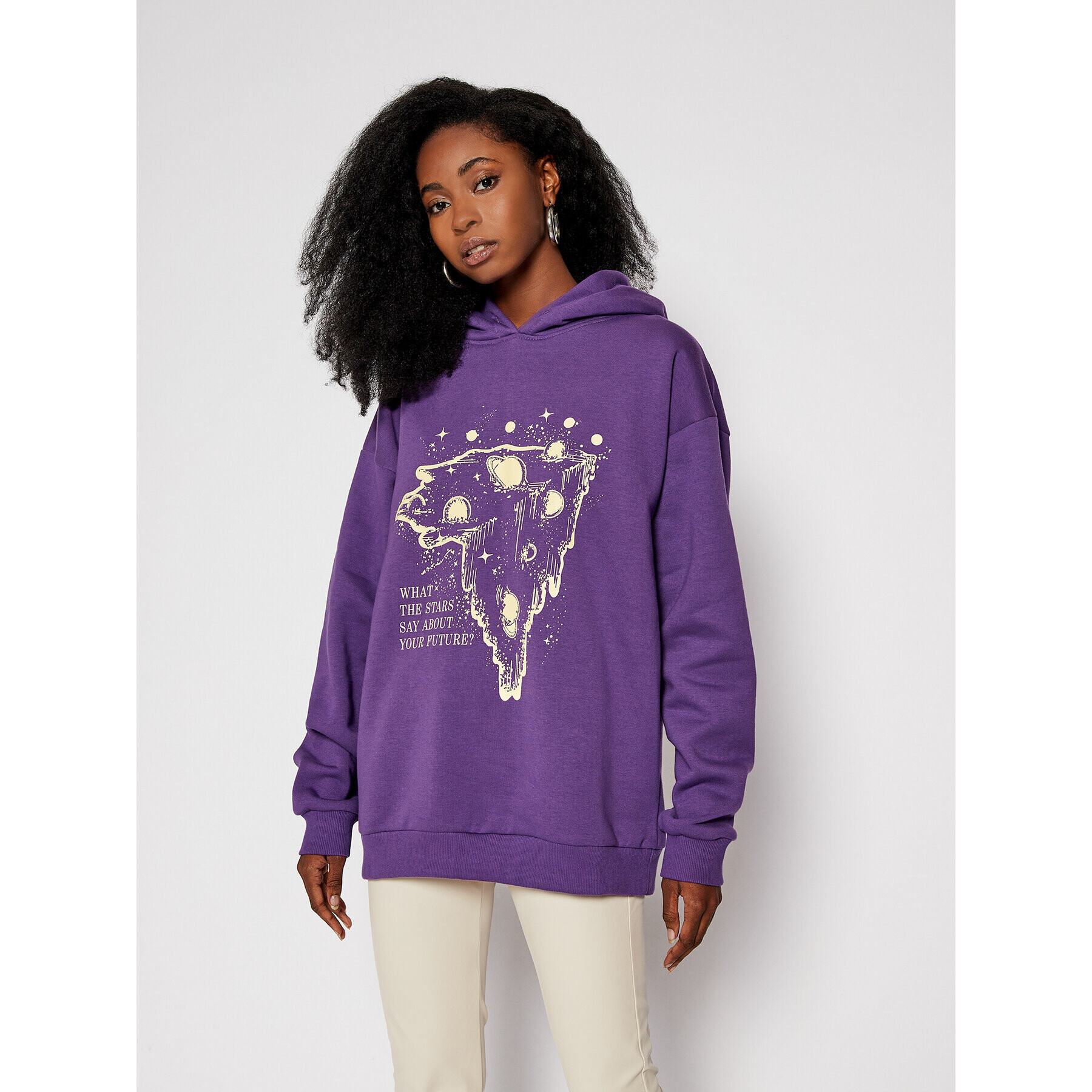 Local Heroes Bluză What Stars Say Hoodie AW2021S0001 Violet Regular Fit - Pled.ro