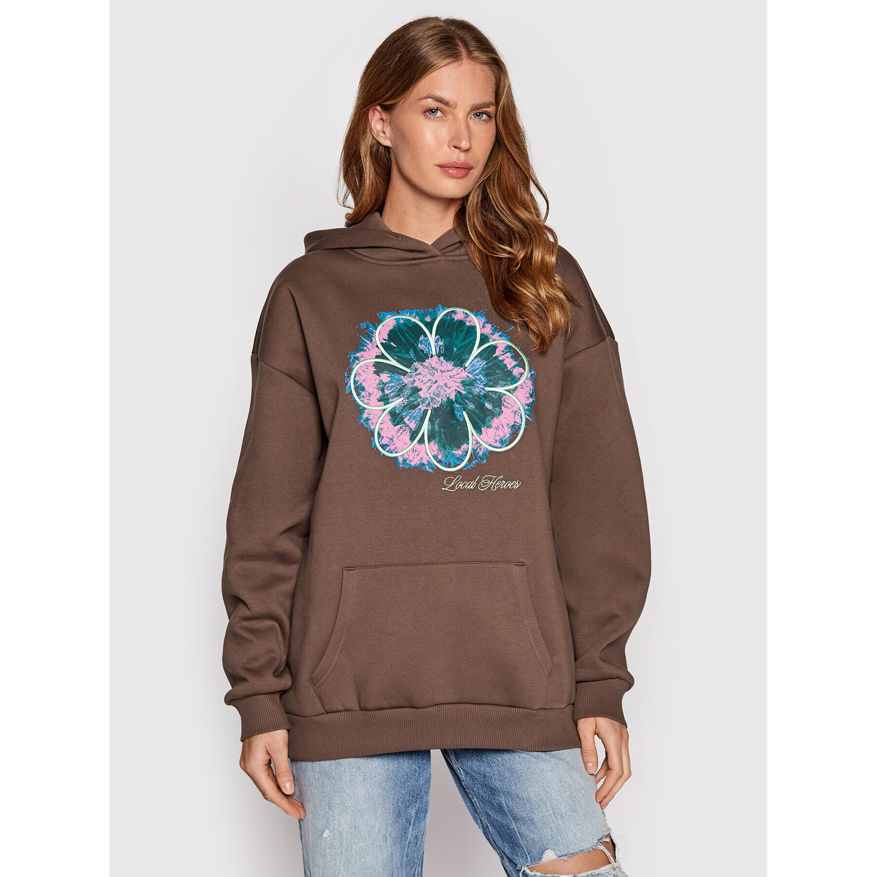 Local Heroes Bluză Bloom Hoodie AW22S0003 Maro Regular Fit - Pled.ro