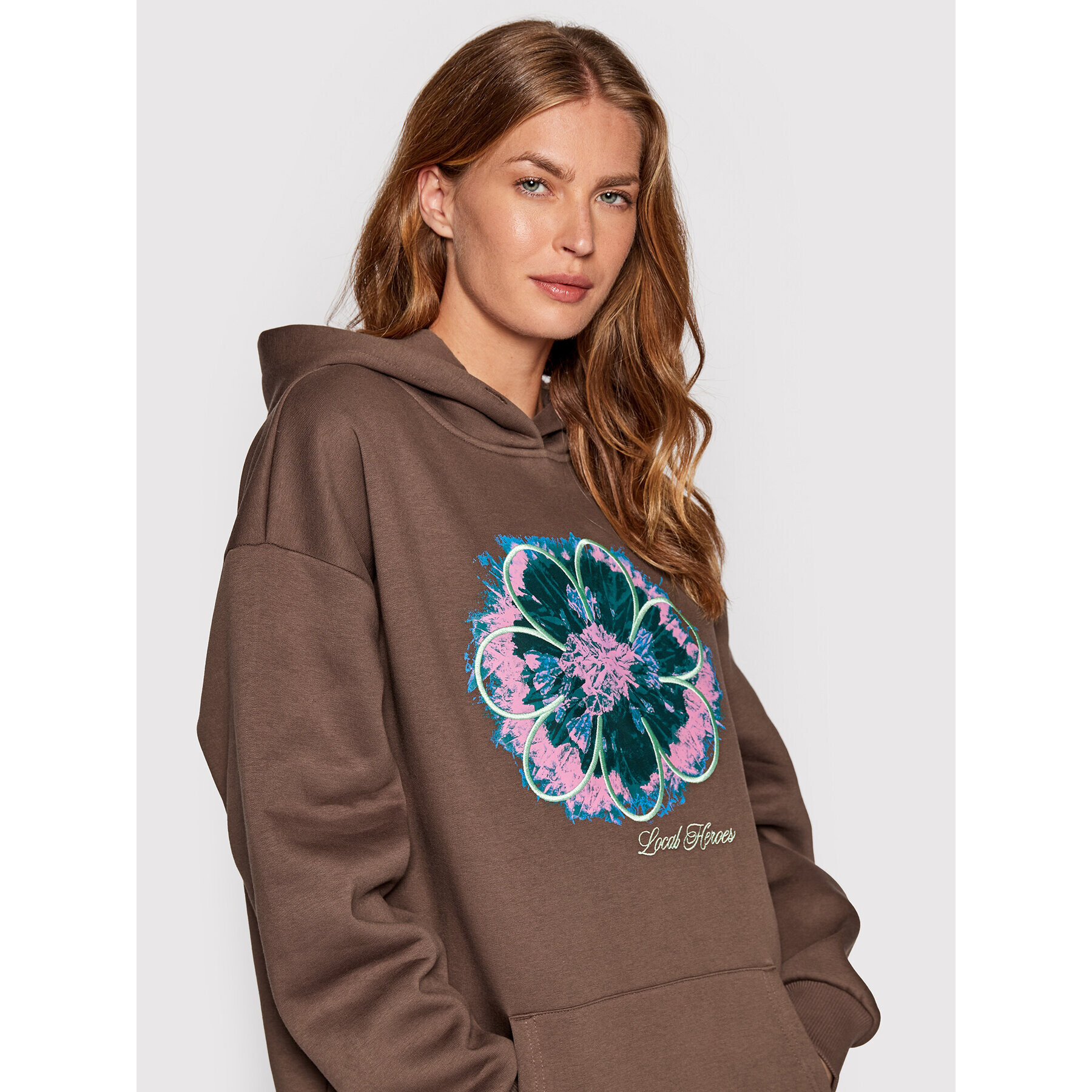 Local Heroes Bluză Bloom Hoodie AW22S0003 Maro Regular Fit - Pled.ro