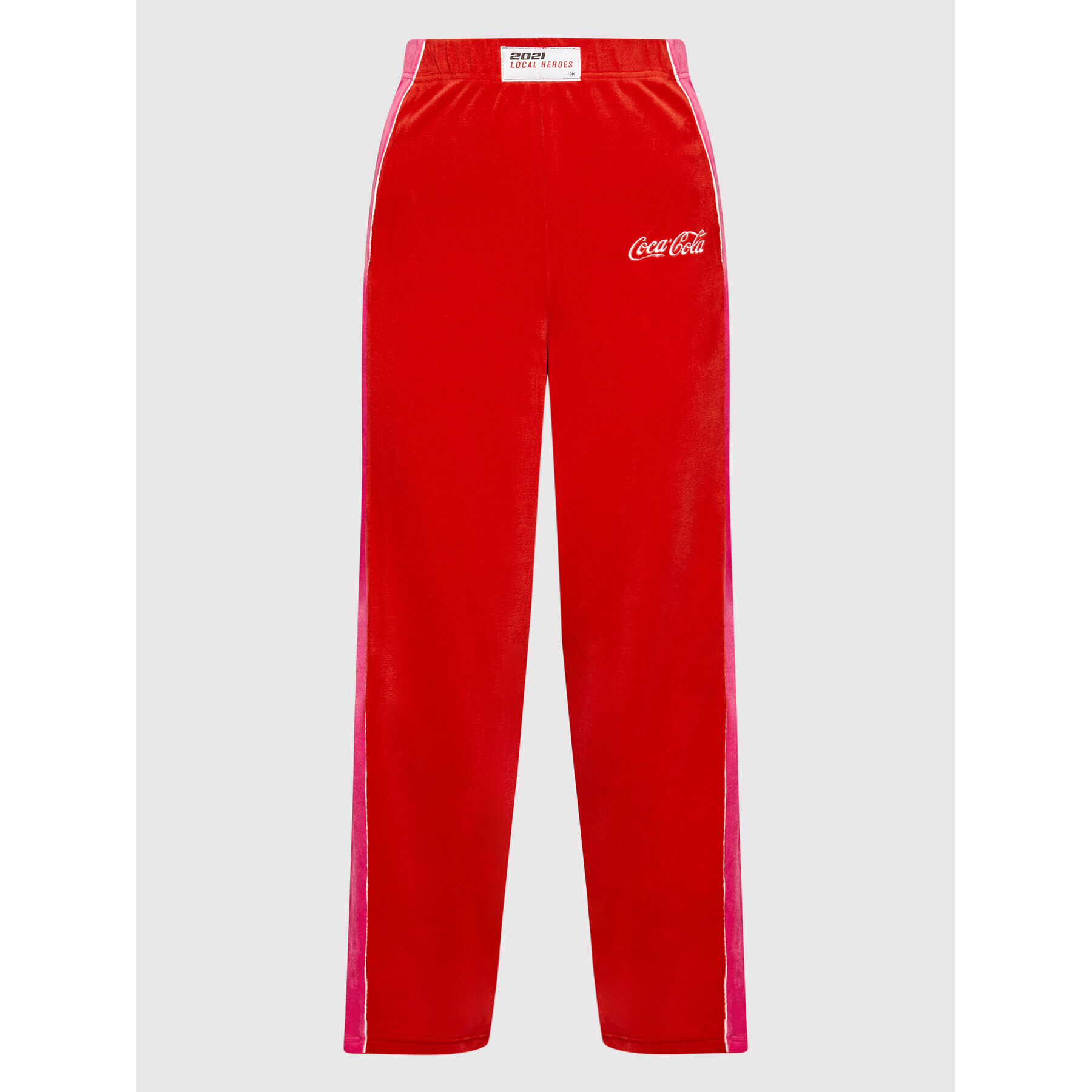 Local Heroes Pantaloni trening COCA-COLA Velour LHCCP004 Roșu Regular Fit - Pled.ro