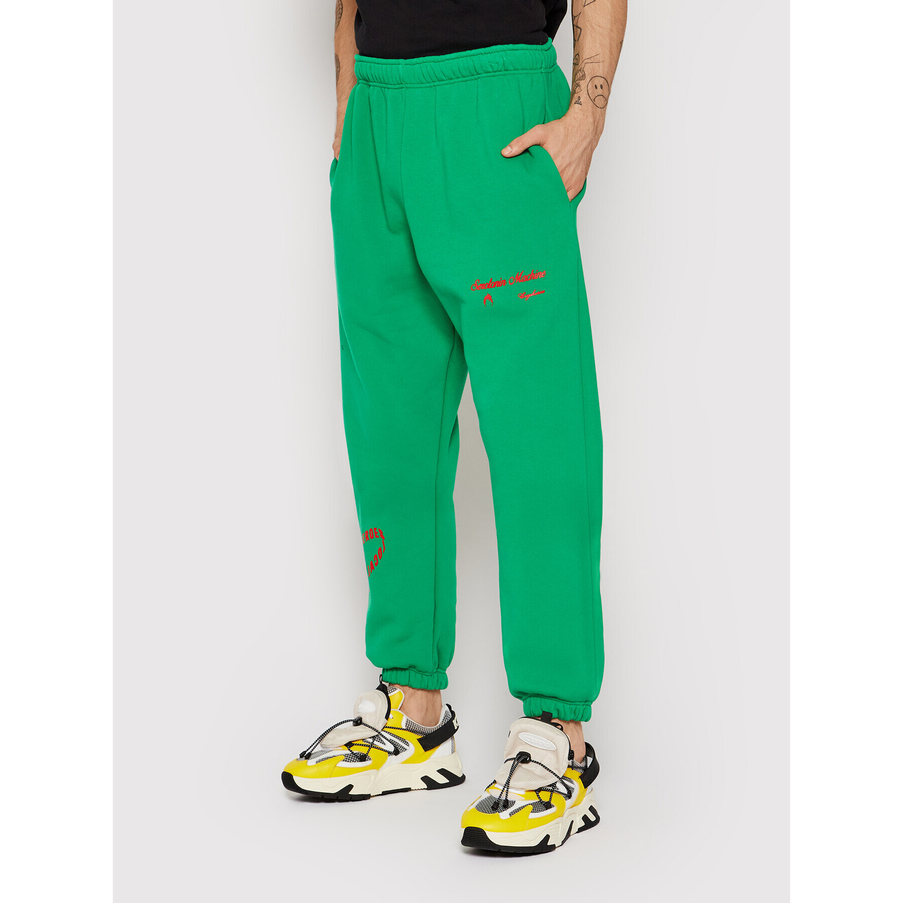 Local Heroes Pantaloni trening Serotonin Machine AW21P0069 Verde Regular Fit - Pled.ro