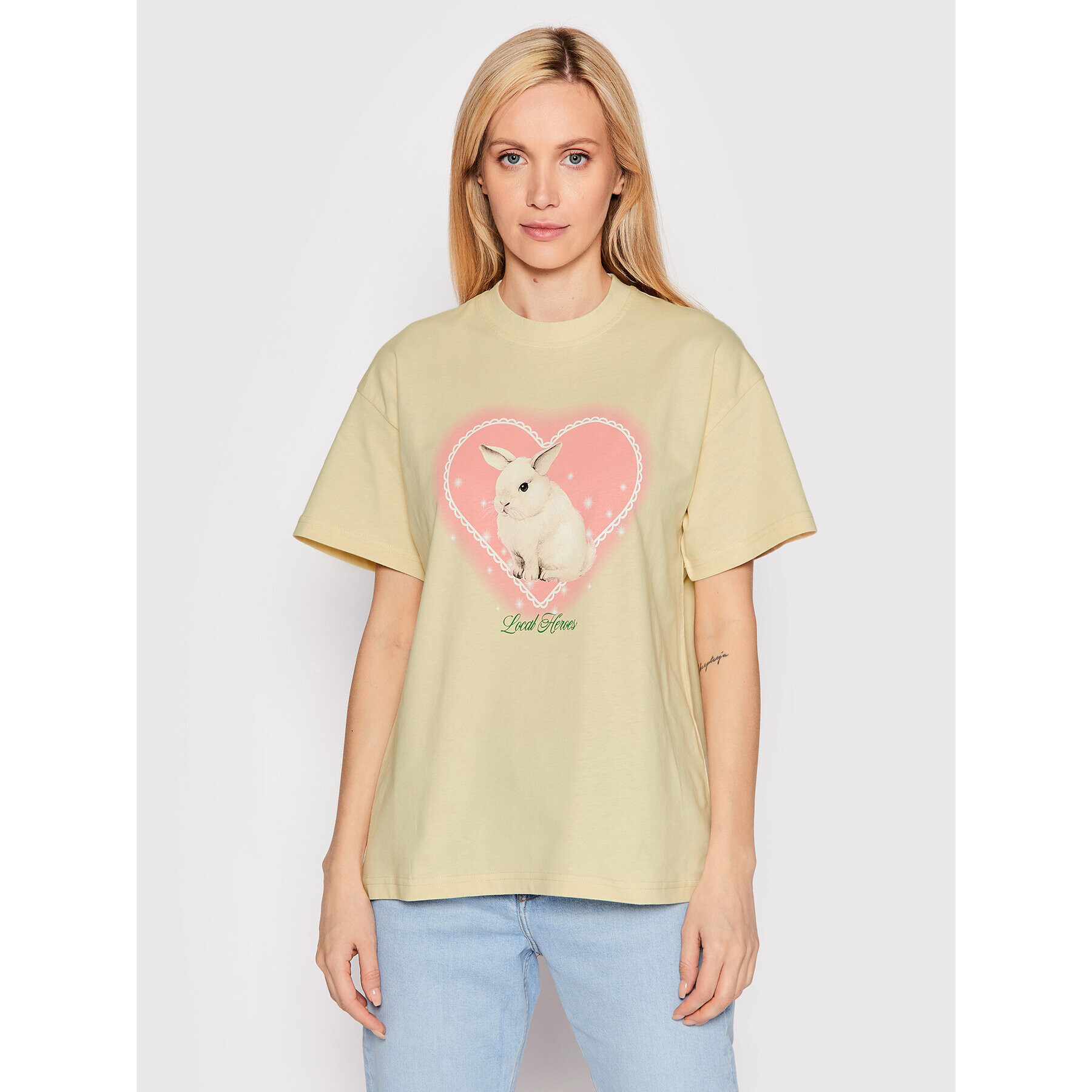 Local Heroes Tricou Bunny AW22T0001 Bej Oversize - Pled.ro