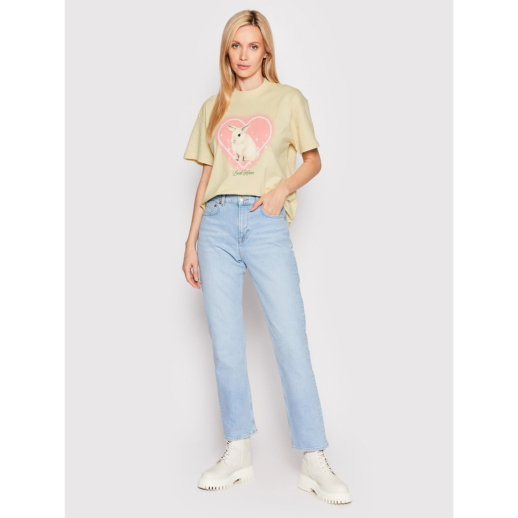 Local Heroes Tricou Bunny AW22T0001 Bej Oversize - Pled.ro