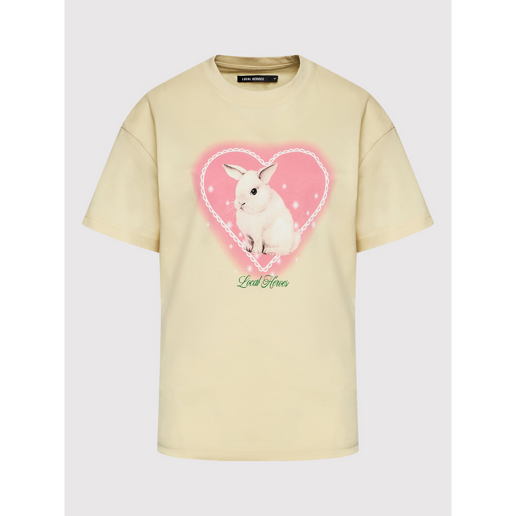 Local Heroes Tricou Bunny AW22T0001 Bej Oversize - Pled.ro