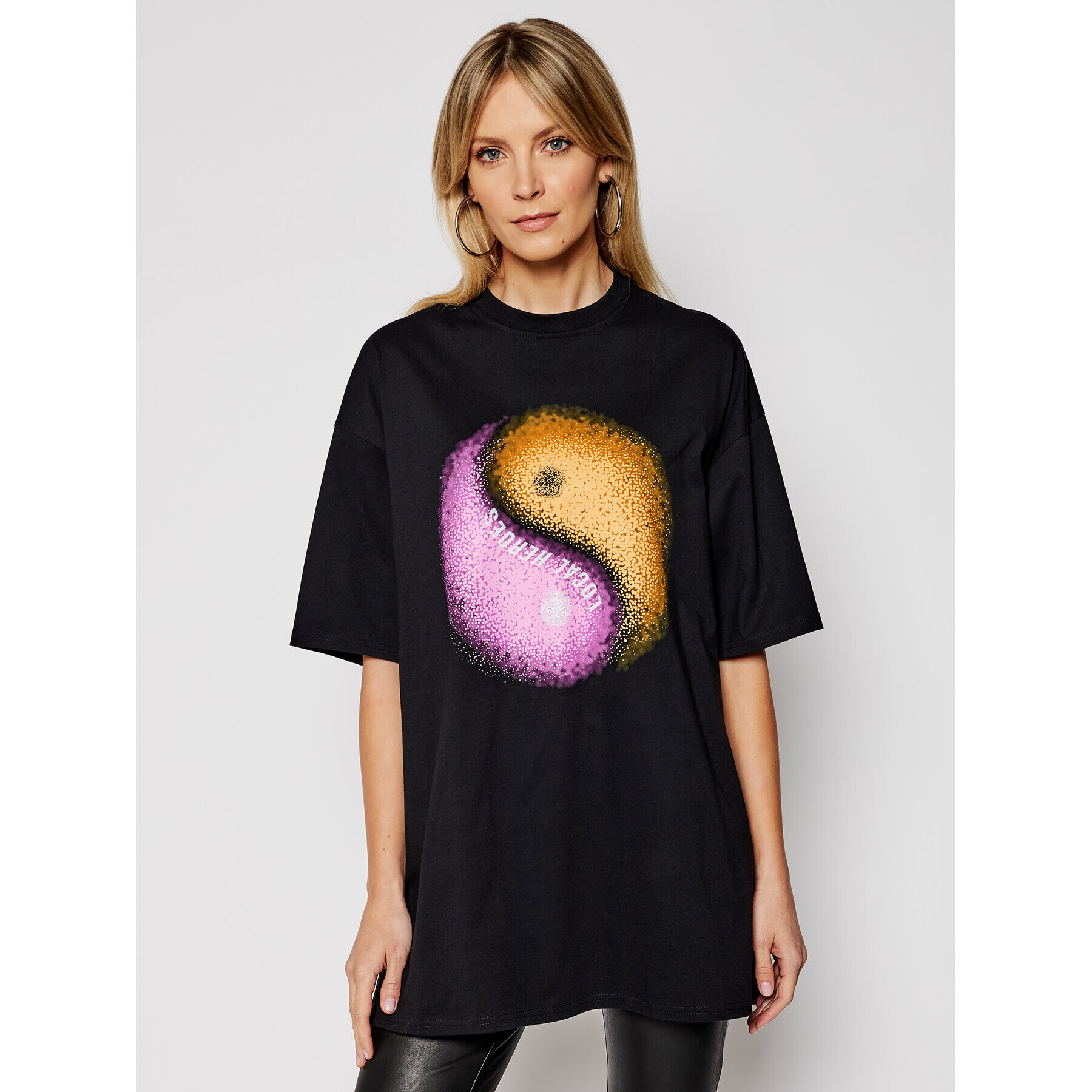 Local Heroes Tricou Dusty Yin Yang SS21D0006 Negru Oversize - Pled.ro