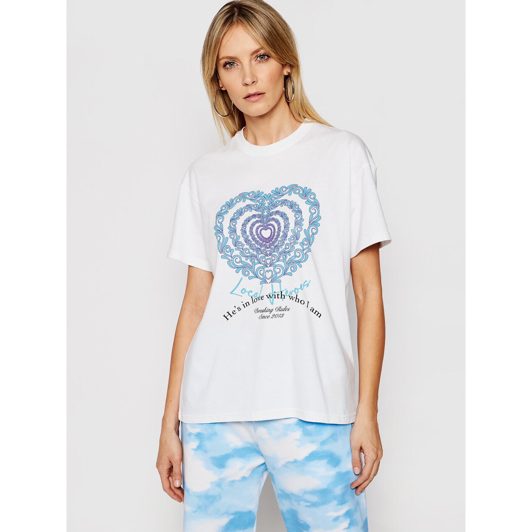 Local Heroes Tricou Infinity Love SS21T0012 Alb Relaxed Fit - Pled.ro