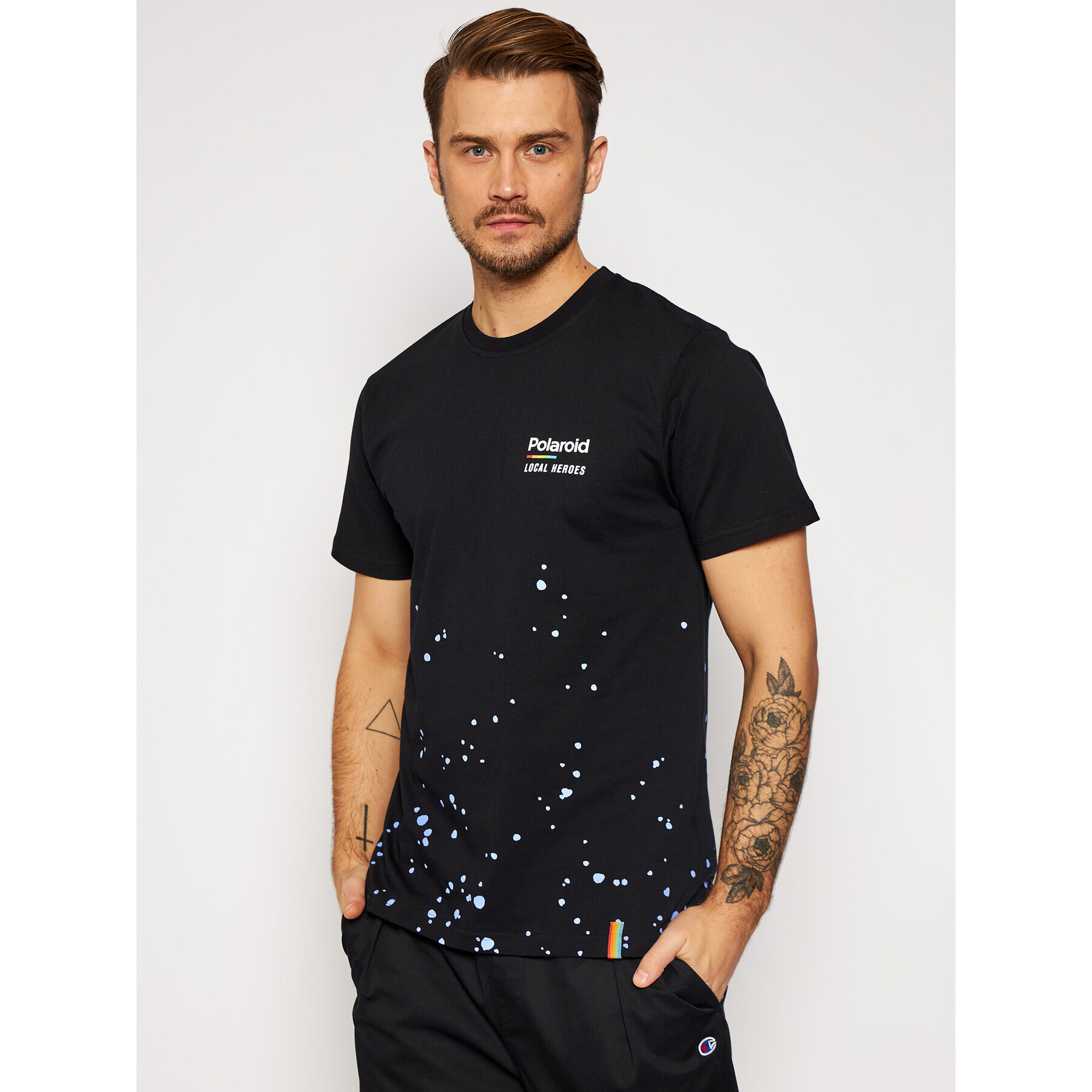 Local Heroes Tricou Spray Polaroid LHPLT0015 Negru Regular Fit - Pled.ro