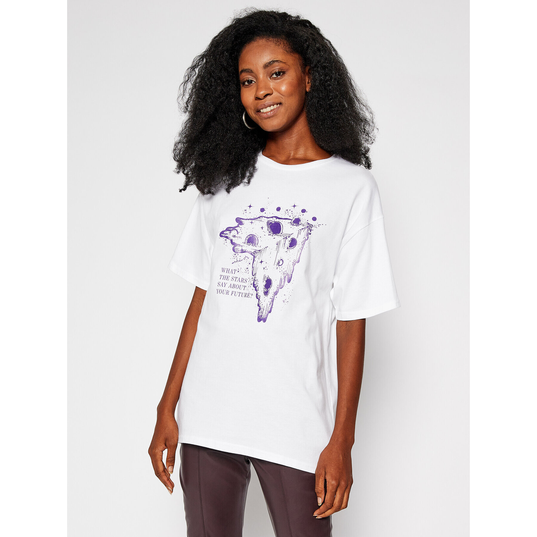 Local Heroes Tricou What Stars Say AW2021T0003 Alb Oversize - Pled.ro