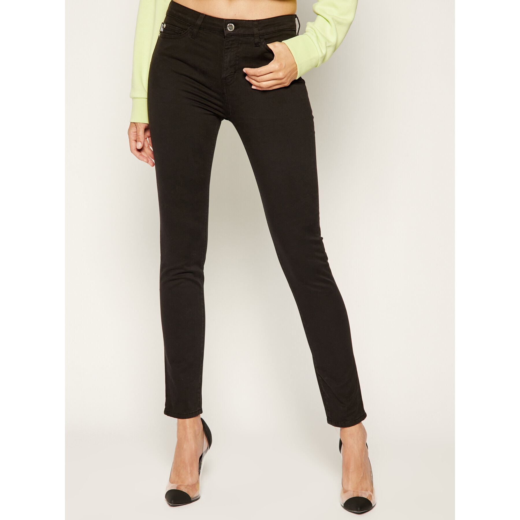 LOVE MOSCHINO Blugi WQ40400S 3300 Negru Slim Fit - Pled.ro